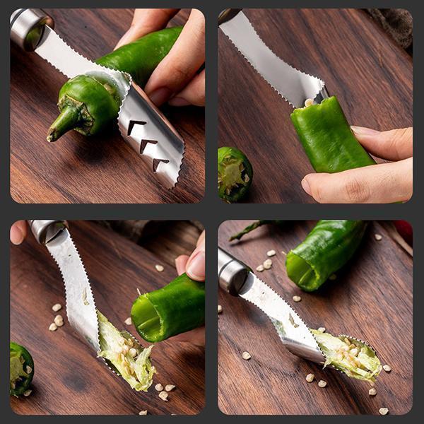 Étrognonneuse en Acier Inoxydable pour Piments et Poivrons