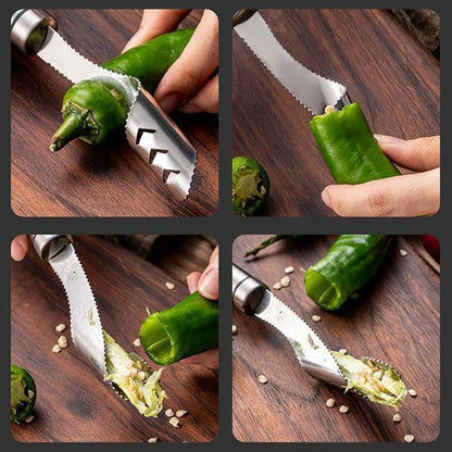 Étrognonneuse en Acier Inoxydable pour Piments et Poivrons