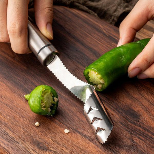 Étrognonneuse en Acier Inoxydable pour Piments et Poivrons