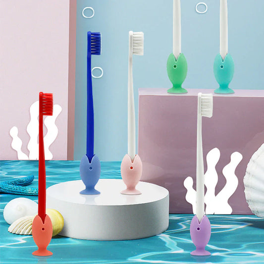 Enveloppe de Brosse à Dents en Silicone en Forme de Poisson (6 Pcs)